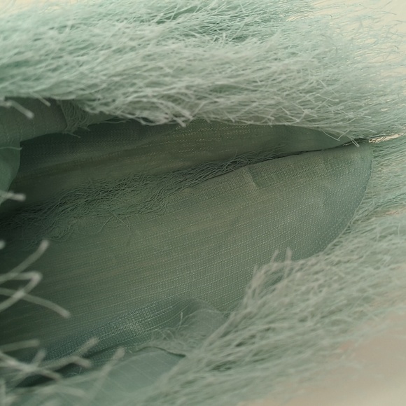 Zara Fringed Midi Skirt pencil straight Sea Green M NWT - Picture 9 of 9